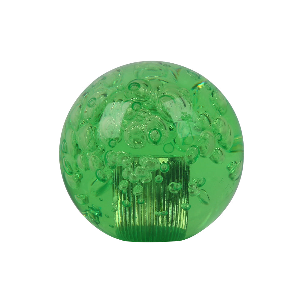 BRAND NEW UNIVERSAL V2 CRYSTAL BUBBLE GREEN ROUND BALL SHIFT KNOB MANUAL CAR RACING GEAR UNIVERSAL