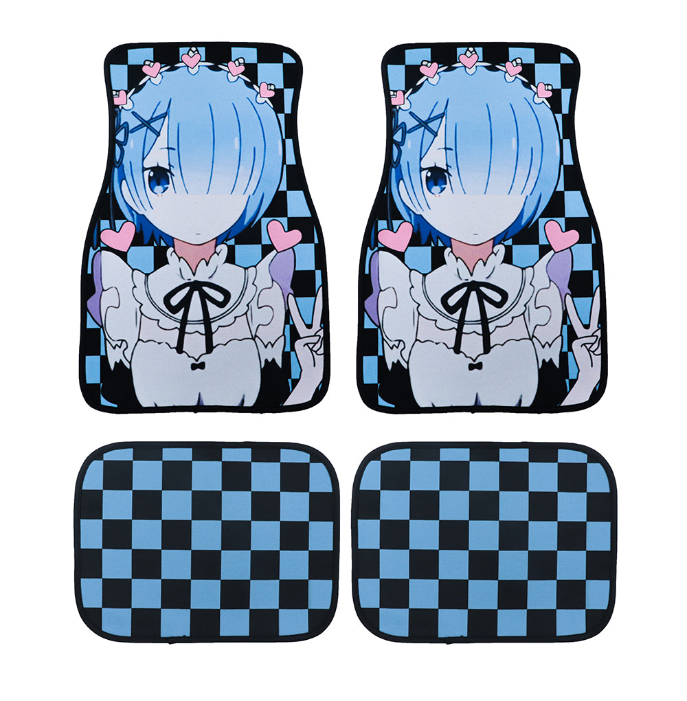 Brand New 4PCS UNIVERSAL ANIME HENTAI Racing Fabric Car Floor Mats Interior Carpets