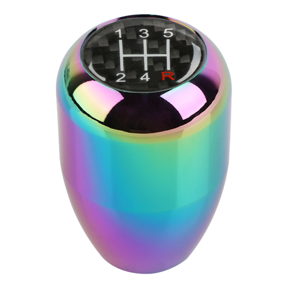 Brand New JDM 5 Speed Universal Real Carbon Fiber Sticker Aluminum Manual Gear Stick Neo Chrome Shift Knob Shifter M8 M10 M12