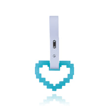 Load image into Gallery viewer, Brand New Minecraft Heart Teal (Glows in the Dark) JDM TSURIKAWA Ring Subway Train Bus White Handle Strap Charm Drift