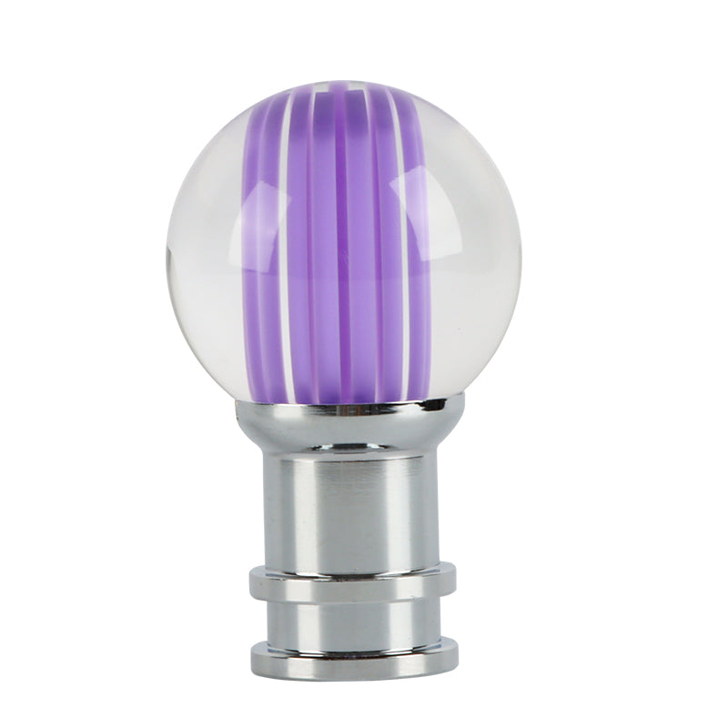 Brand New Universal Jdm Round Ball Crystal Clear Purple Stripes Manual Car Racing Gear Shift Knob Shifter M12 M10 M8