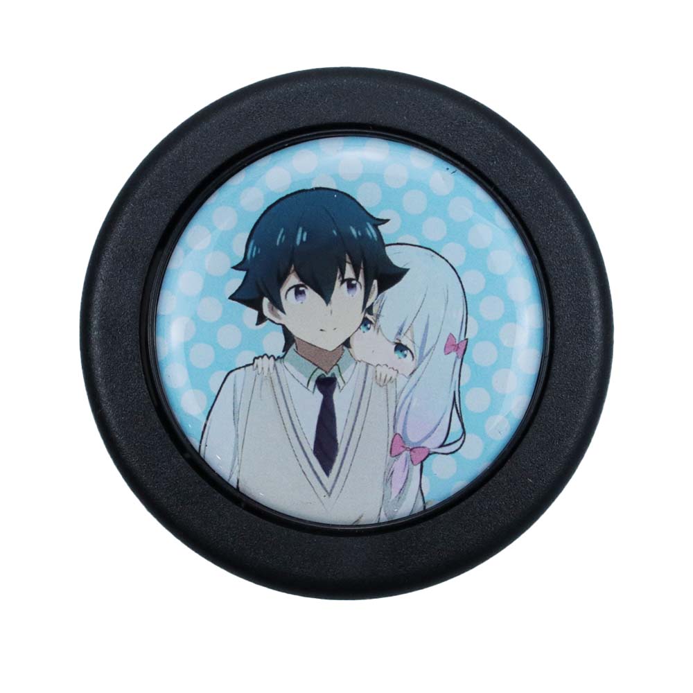 Brand New Universal Anime Hentai Car Horn Button Black Steering Wheel Center Cap