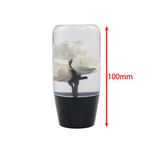 Load image into Gallery viewer, Brand New 1PCS Universal 10CM JDM Clear White Real Flowers Manual Car Black Base Racing Stick Shift Knob M8 M10 M12