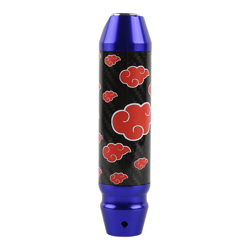 Brand New Naruto Akatsuki Cloud Universal Real Carbon Fiber Blue Aluminum Automatic Transmission Racing Gear Shift Knob