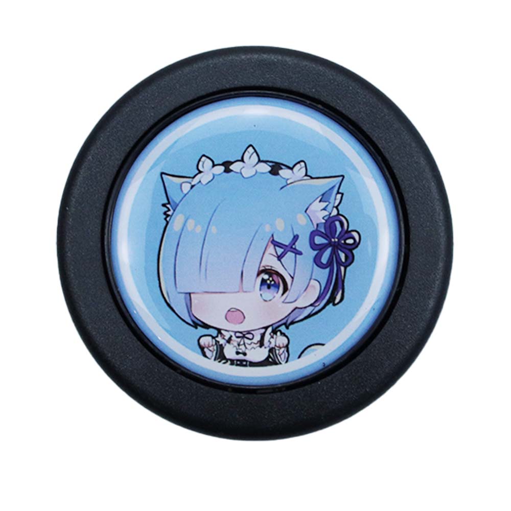 Brand New Universal Anime Hentai Car Horn Button Black Steering Wheel Center Cap