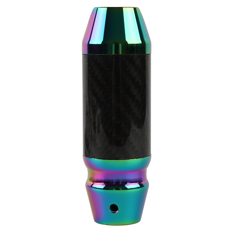 Brand New Universal Real Carbon Fiber Neo Chrome Aluminum Automatic Transmission Racing Gear Shift Knob