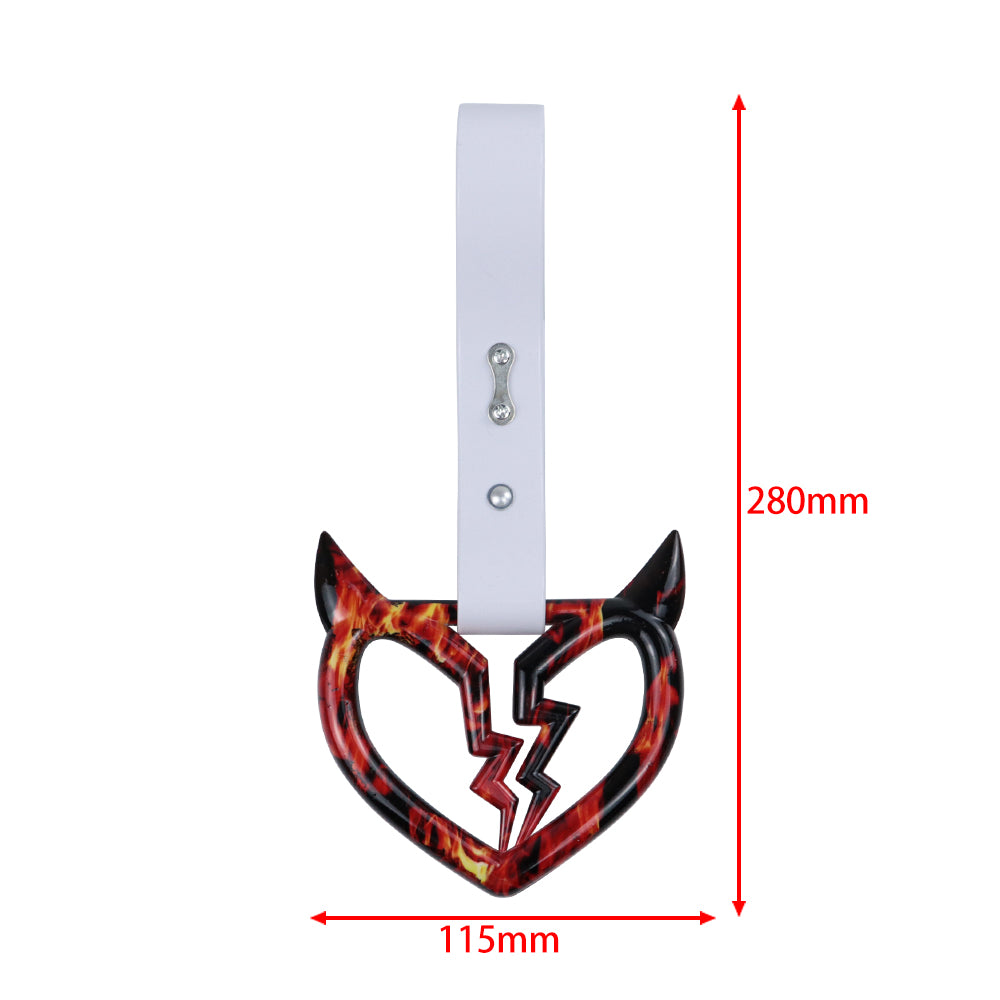 Brand New Devil Demon Broken Heart White JDM TSURIKAWA Ring Subway Train Bus Handle Strap Charm Drift