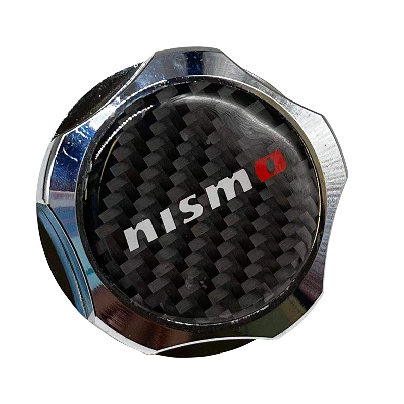 Brand New Jdm Chrome Engine Oil Cap With Real Carbon Fiber Nismo Sticker Emblem For Nissan