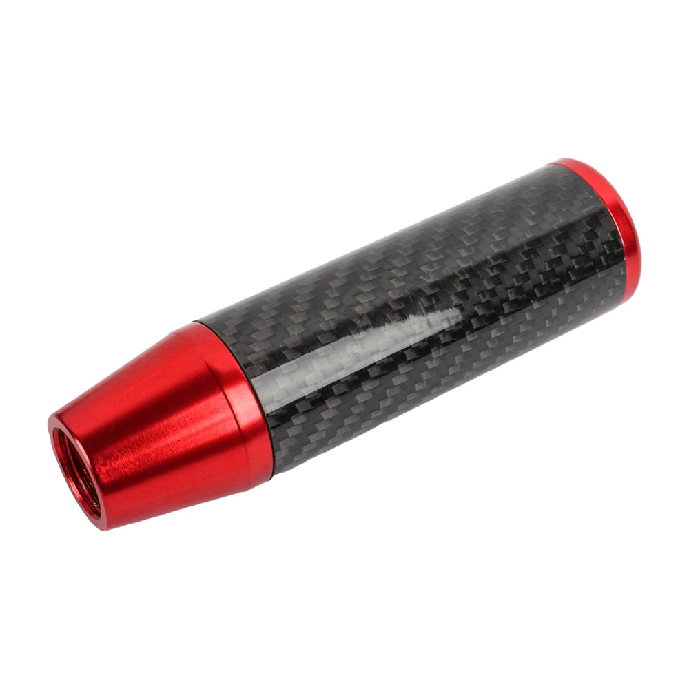 Brand New Universal Red Carbon Fiber Manual Gear Stick Shift Knob Lever Shifter 13cm