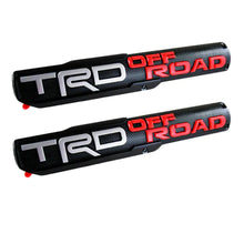 Load image into Gallery viewer, BRAND NEW 2PCS UNIVERSAL 3D TRD OFF ROAD Side Fender Front Door Badge Logo Nameplate Emblem