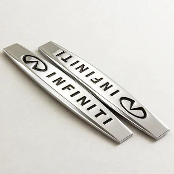 BRAND NEW UNIVERSAL 2PCS INFINITI 3D METAL EMBLEM BADGE STICKER