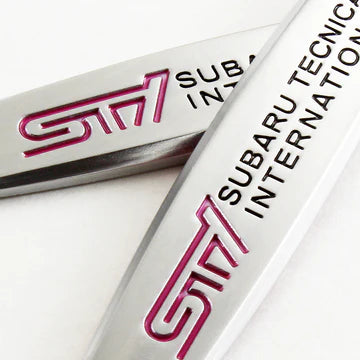 BRAND NEW UNIVERSAL 2PCS SUBARU STI 3D METAL EMBLEM BADGE STICKER