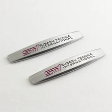 Load image into Gallery viewer, BRAND NEW UNIVERSAL 2PCS SUBARU STI 3D METAL EMBLEM BADGE STICKER