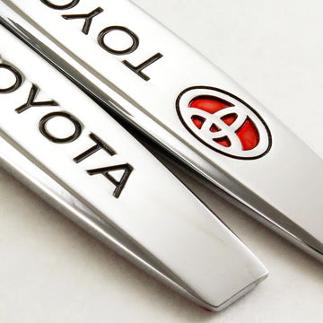 BRAND NEW UNIVERSAL 2PCS TOYOTA 3D METAL EMBLEM BADGE STICKER