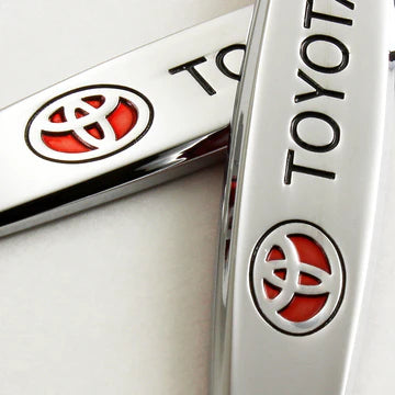 BRAND NEW UNIVERSAL 2PCS TOYOTA 3D METAL EMBLEM BADGE STICKER