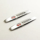 BRAND NEW UNIVERSAL 2PCS TOYOTA 3D METAL EMBLEM BADGE STICKER