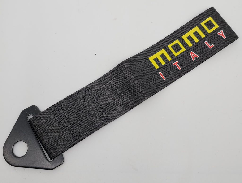 Brand New Universal Momo High Strength Black Tow Towing Strap Hook For Front / REAR BUMPER JDM