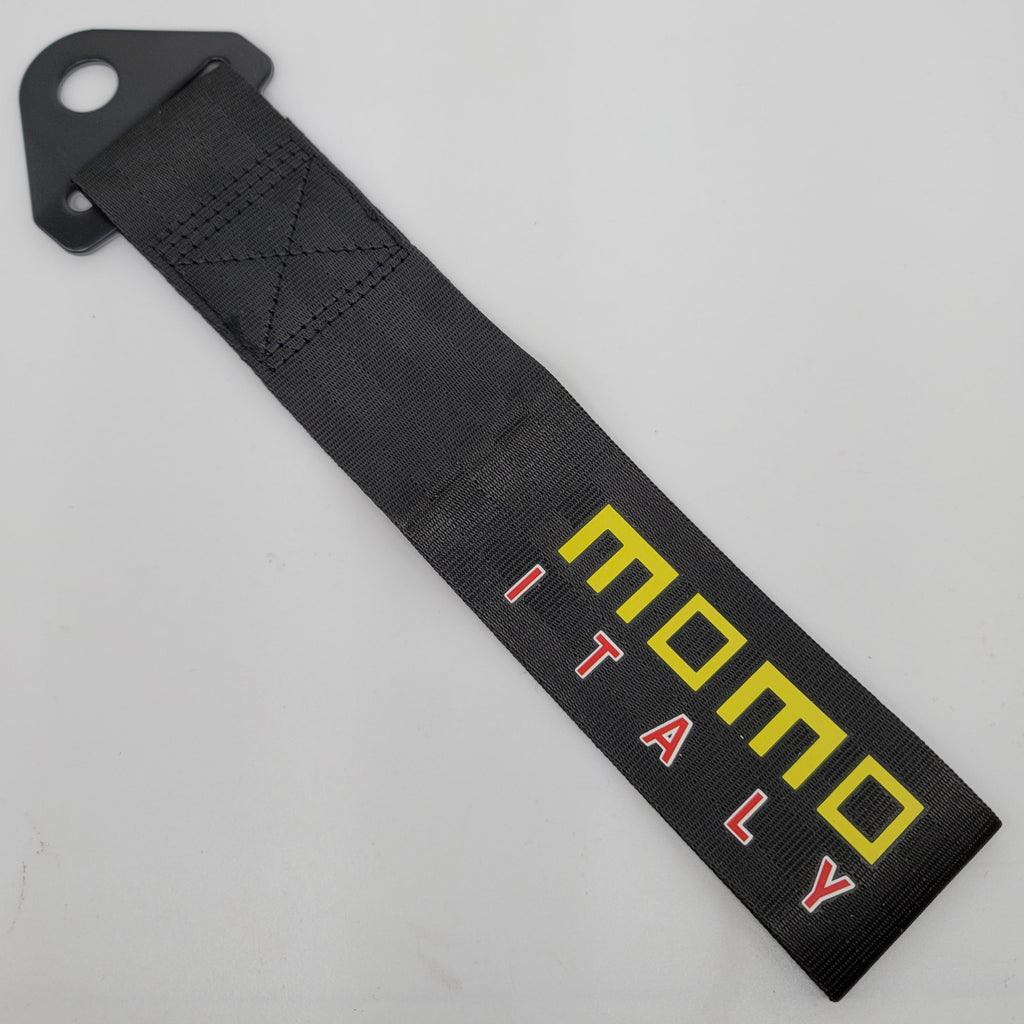 Brand New Universal Momo High Strength Black Tow Towing Strap Hook For Front / REAR BUMPER JDM