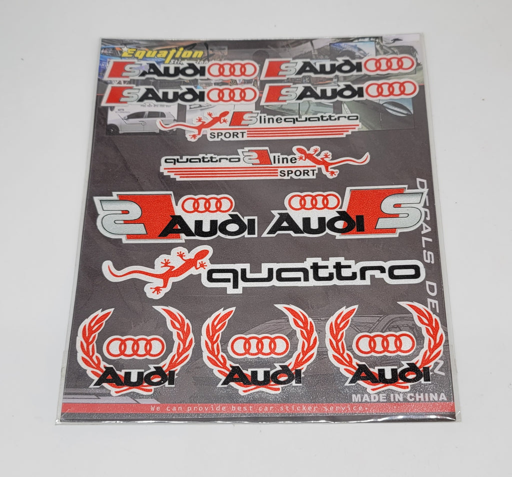 BRAND NEW UNIVERSAL AUDI 12PCS Small Reflective Decal Sticker Window Vinyl