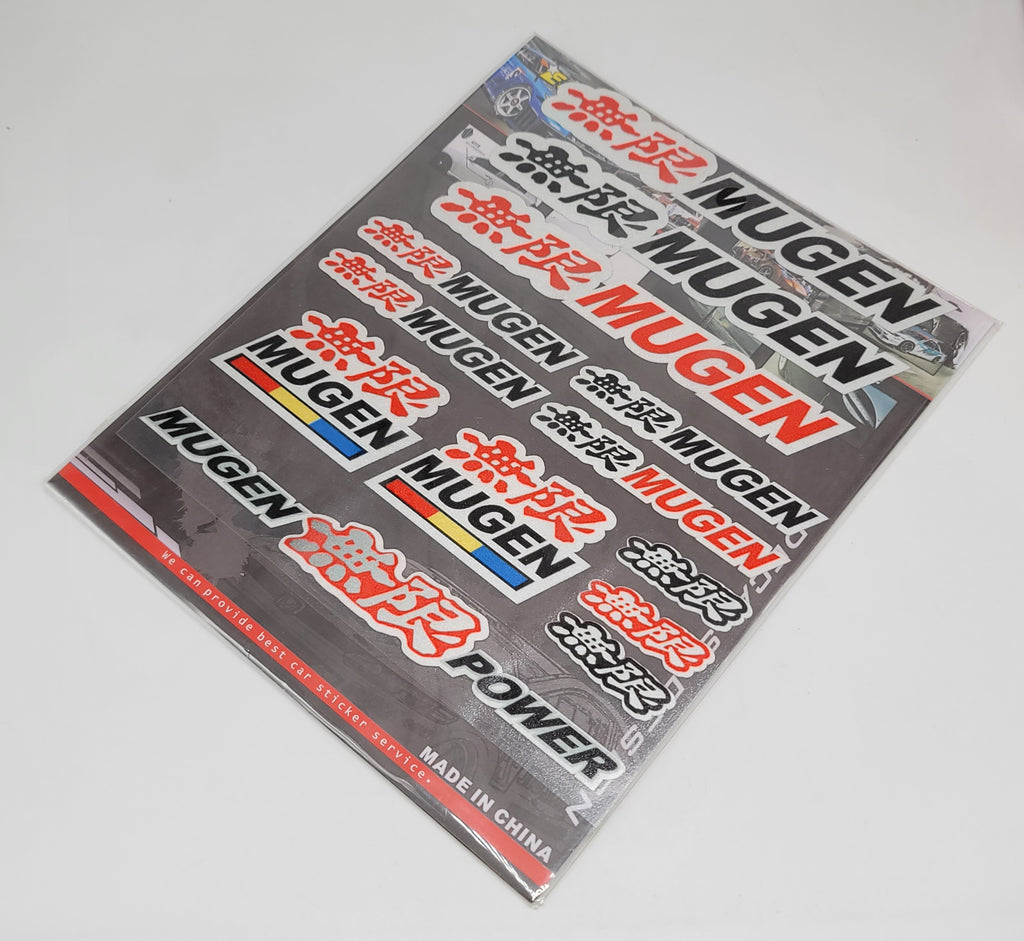 BRAND NEW UNIVERSAL MUGEN POWER 13PCS Small Reflective Decal Sticker Window Vinyl