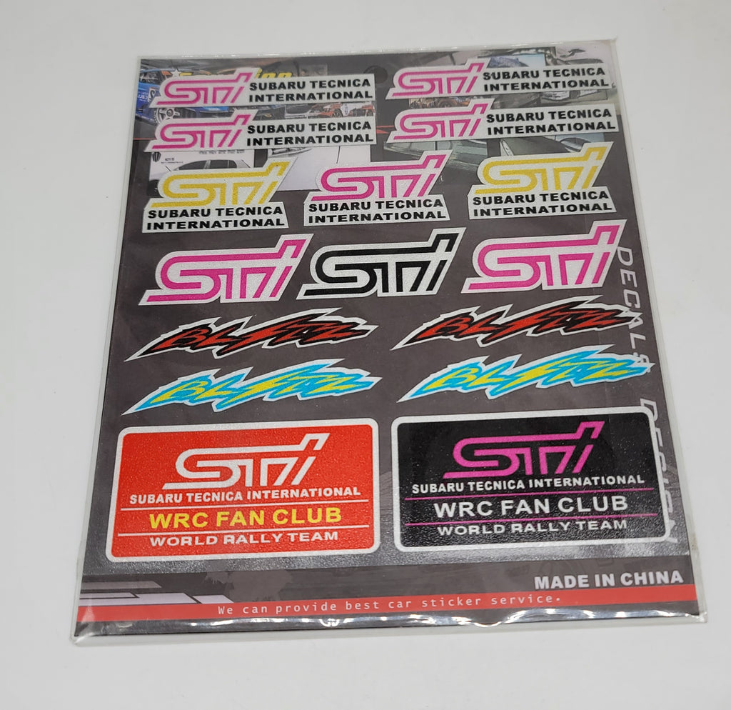 BRAND NEW UNIVERSAL SUBARU STI 16PCS Small Reflective Decal Sticker Window Vinyl