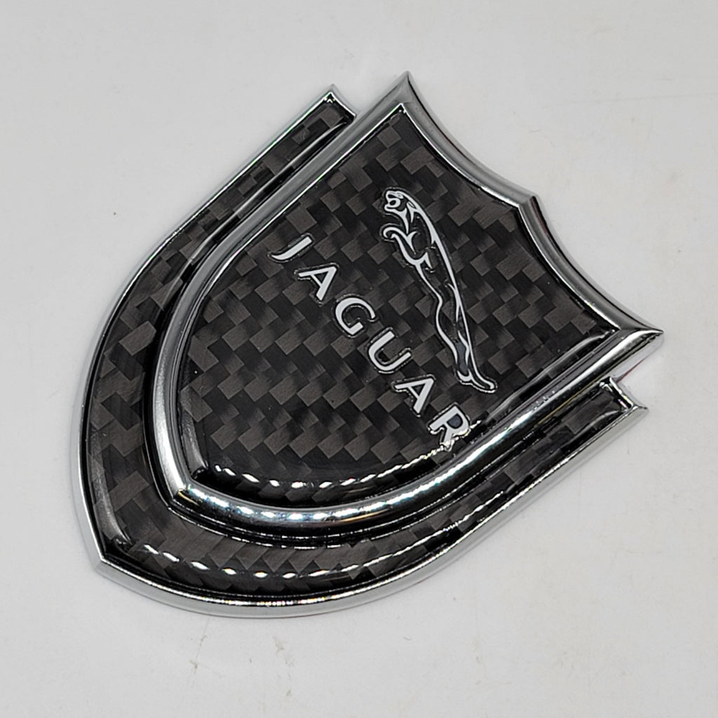 BRAND NEW JAGUAR 1PCS Metal Real Carbon Fiber VIP Luxury Car Emblem Badge Decals