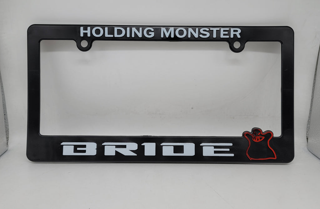 Brand New Universal 1PCS BRIDE ABS Plastic Black License Plate Frame Cover