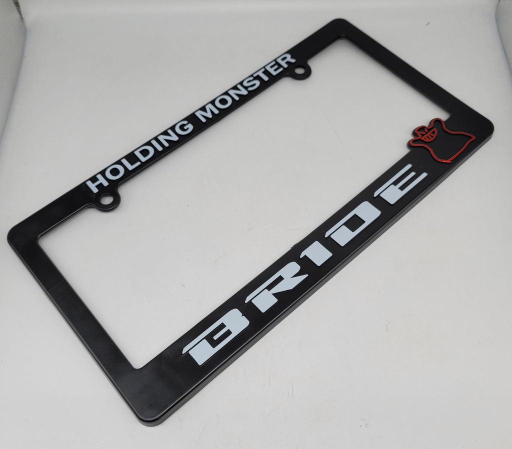 Brand New Universal 1PCS BRIDE ABS Plastic Black License Plate Frame Cover