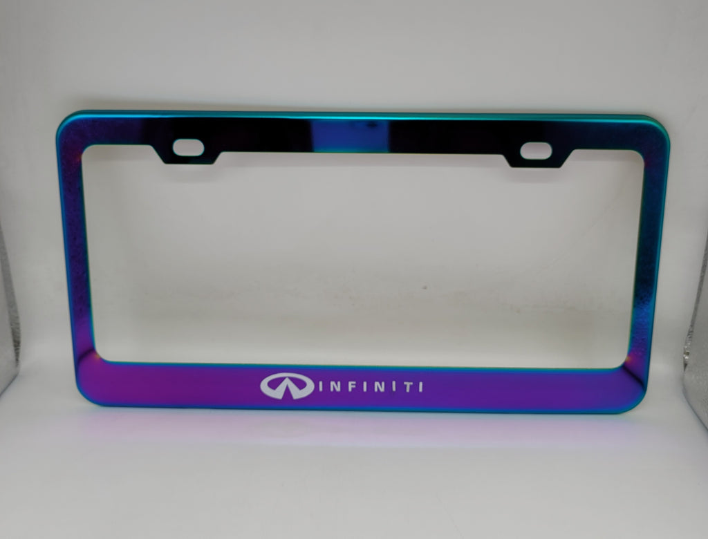 Brand New Universal 1PCS INFINITI Neo Chrome Titanium Metal Steel License Plate Frame