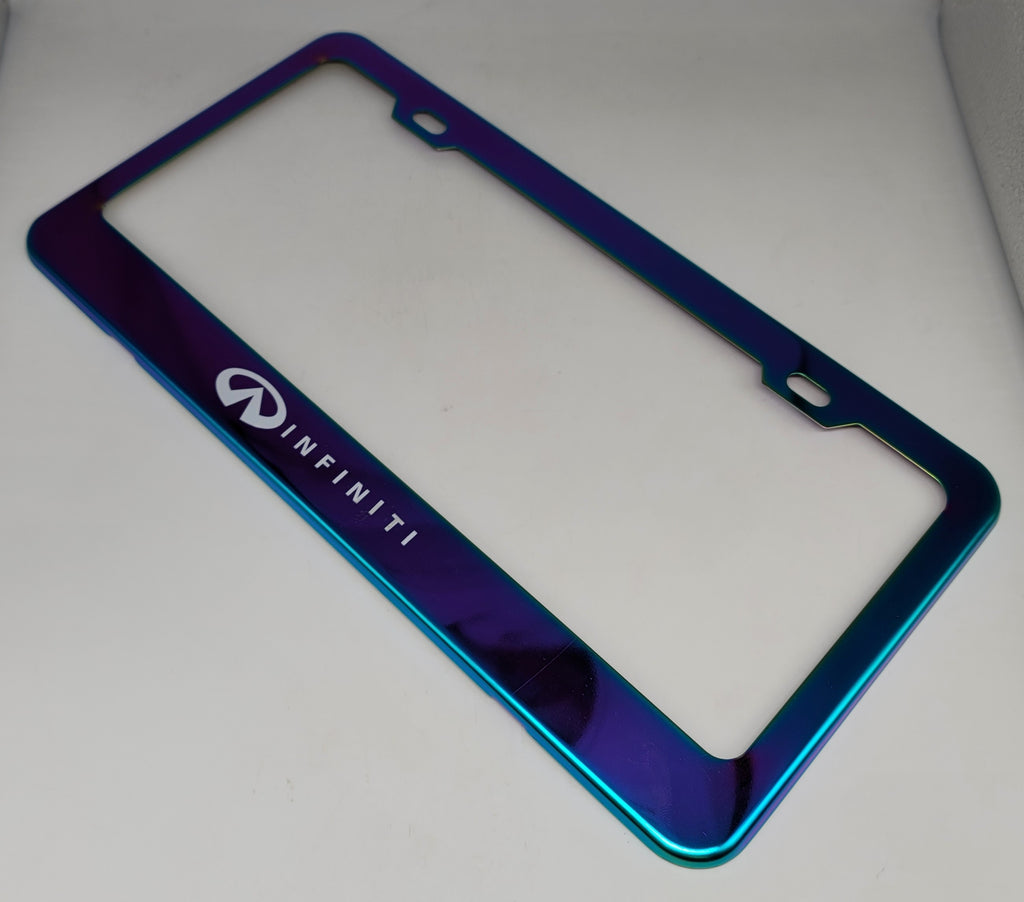 Brand New Universal 1PCS INFINITI Neo Chrome Titanium Metal Steel License Plate Frame