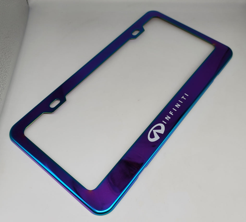 Brand New Universal 1PCS INFINITI Neo Chrome Titanium Metal Steel License Plate Frame