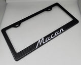 Brand New 1PCS PORSCHE MACAN 100% Real Carbon Fiber License Plate Frame Tag Cover Original 3K With Free Caps