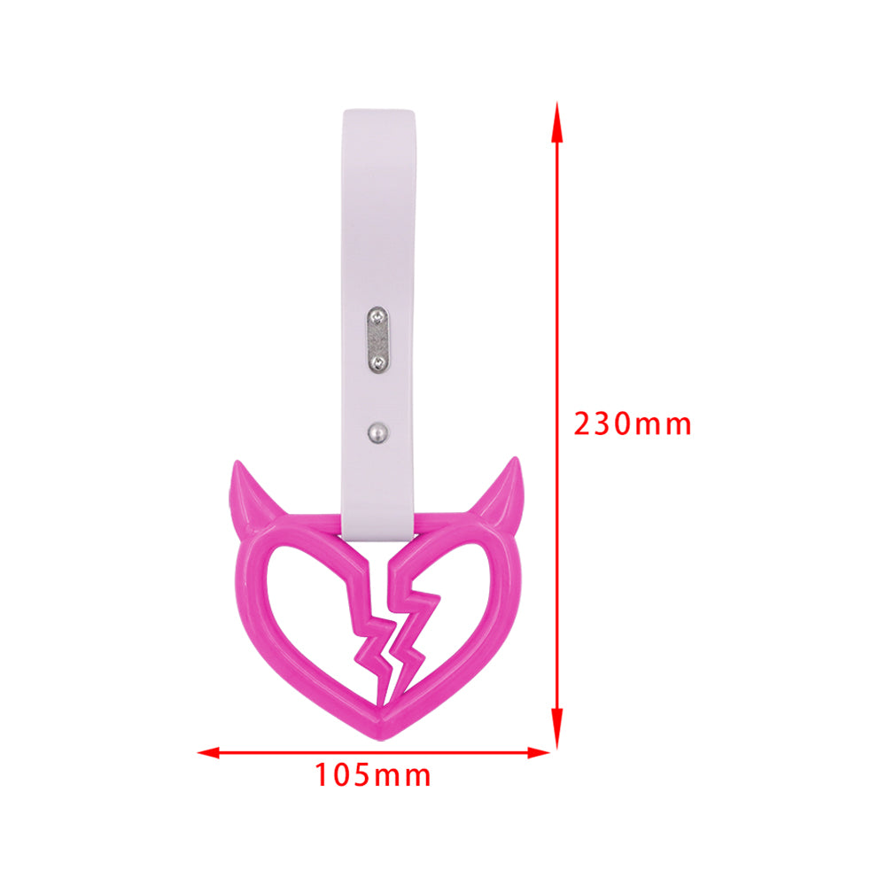 Brand New Devil Demon Broken Heart Pink JDM TSURIKAWA Ring Subway Train Bus Handle Strap Charm Drift