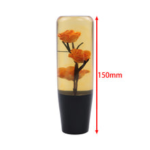 Load image into Gallery viewer, Brand New 1PCS Universal 15CM JDM Clear Orange Real Flowers Manual Car Black Base Racing Stick Shift Knob M8 M10 M12