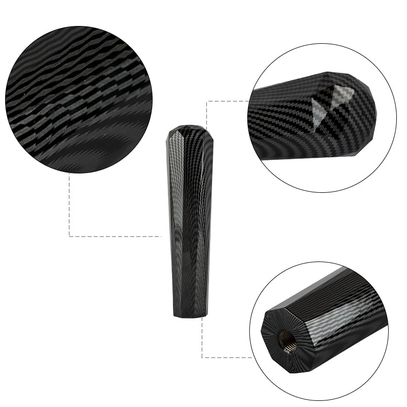 BRAND NEW JDM 200mm Universal Diamond Carbon Fiber Style Aluminum Manual Gear Stick Shift Knob Shifter M8 M10 M12