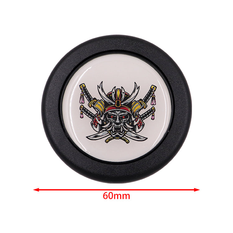 Brand New Universal Anime Devil Samurai Hentai Car Horn Button Black Steering Wheel Center Cap