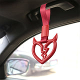 Brand New Devil Demon Broken Heart Red JDM TSURIKAWA Ring Subway Train Bus Red Handle Strap Charm Drift