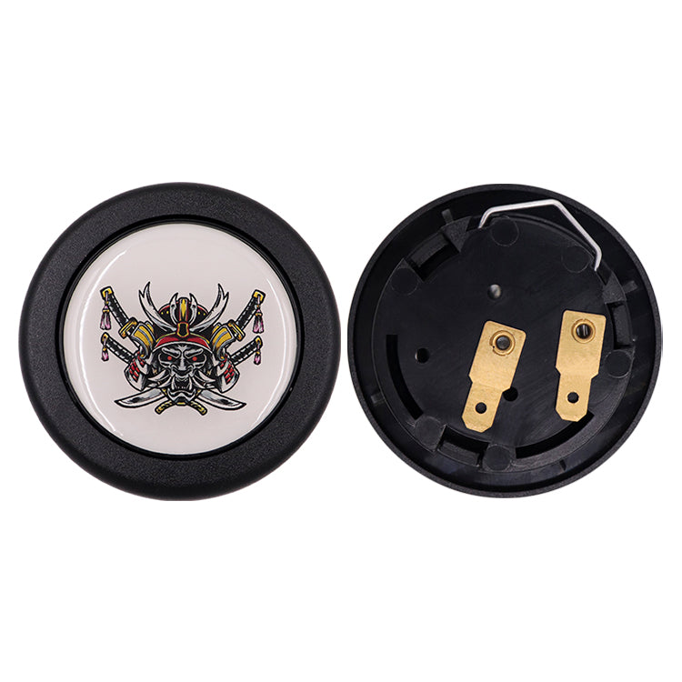 Brand New Universal Anime Devil Samurai Hentai Car Horn Button Black Steering Wheel Center Cap