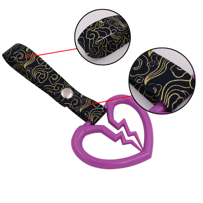 Brand New Broken Heart Purple JDM TSURIKAWA Ring Subway Train Bus Handle Strap Charm Drift