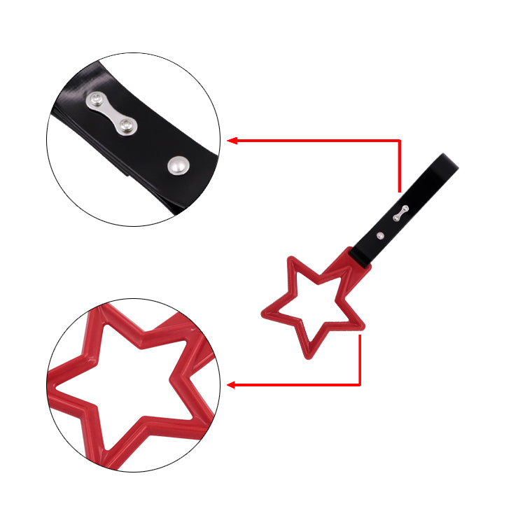 Brand New Star Handle Red JDM TSURIKAWA Ring Subway Train Bus Black Handle Strap Charm Drift