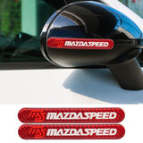 Brand New 2PCS Mazdaspeed Real Carbon Fiber Red Car Trunk Side Fenders Door Badge Scratch Guard Sticker