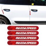 Brand New 4PCS Mazdaspeed Real Carbon Fiber Red Car Trunk Side Fenders Door Badge Scratch Guard Sticker