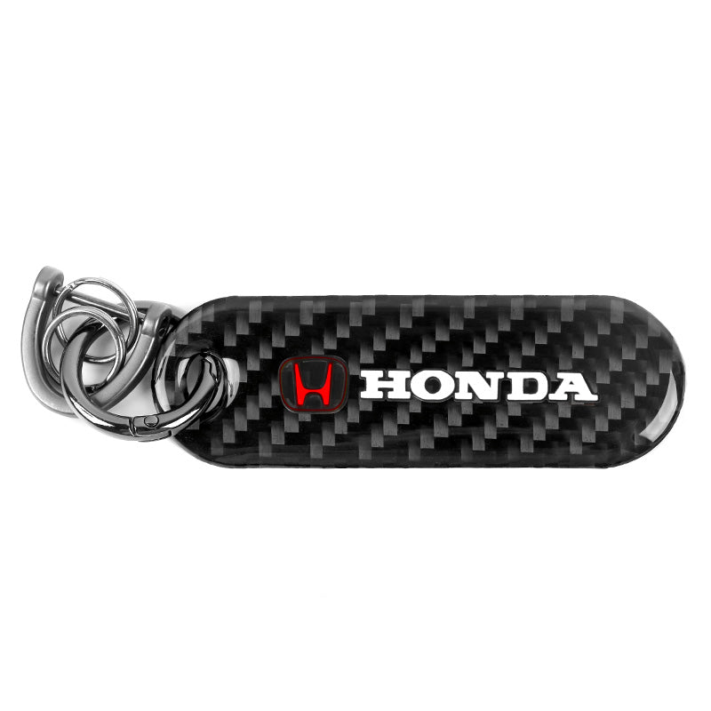 Brand New Universal 100% Real Carbon Fiber Keychain Key Ring For Honda