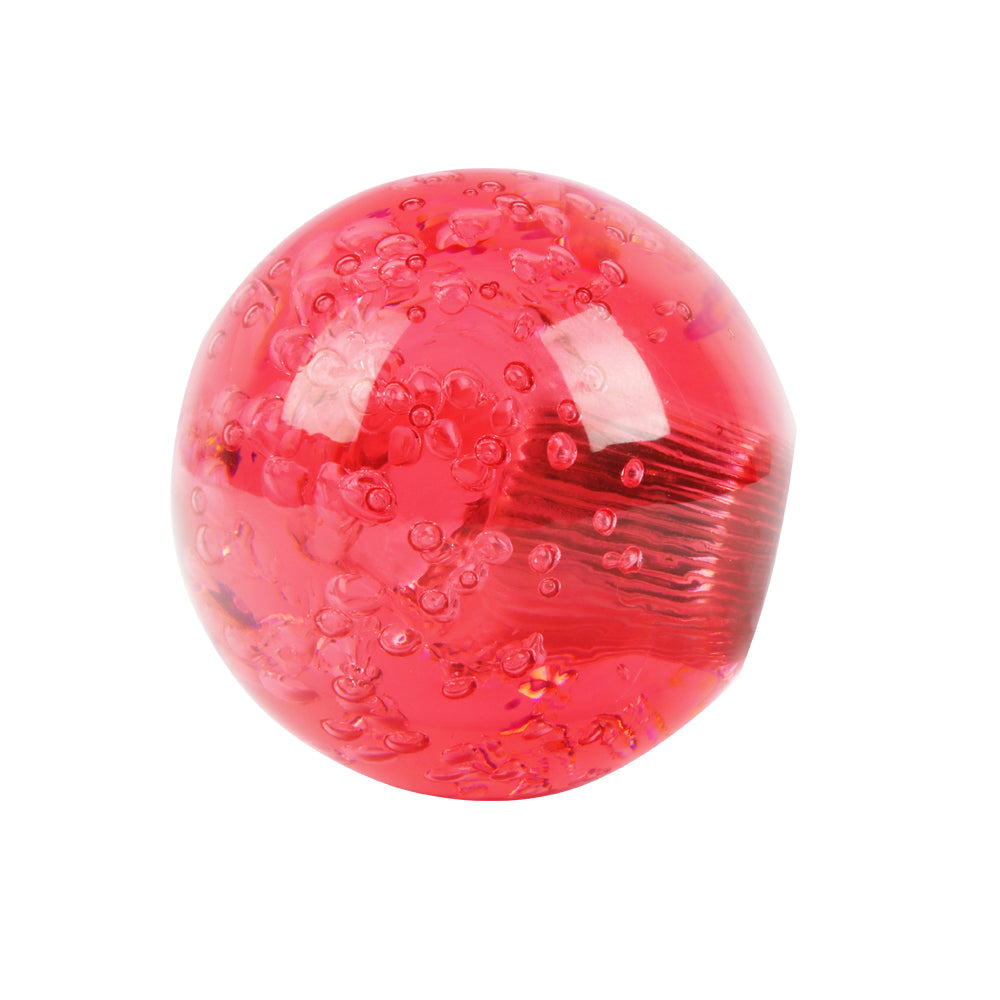 BRAND NEW UNIVERSAL V2 CRYSTAL BUBBLE RED ROUND BALL SHIFT KNOB MANUAL CAR RACING GEAR UNIVERSAL