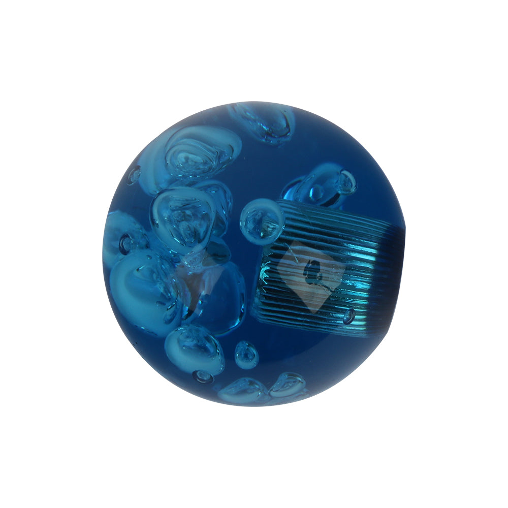 BRAND NEW UNIVERSAL V2 CRYSTAL BUBBLE BLUE ROUND BALL SHIFT KNOB MANUAL CAR RACING GEAR UNIVERSAL