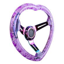 Load image into Gallery viewer, Brand New Universal 6-Hole 350MM Heart Purple Deep Dish Vip Crystal Bubble Neo Spoke Steering Wheel