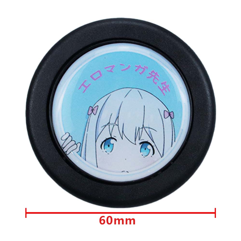 Brand New Universal Anime Hentai Car Horn Button Black Steering Wheel Center Cap