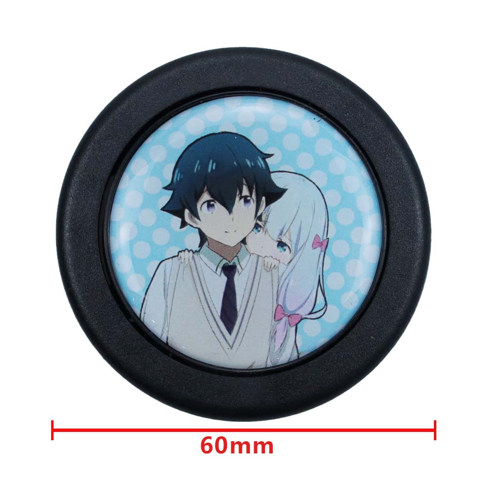 Brand New Universal Anime Hentai Car Horn Button Black Steering Wheel Center Cap