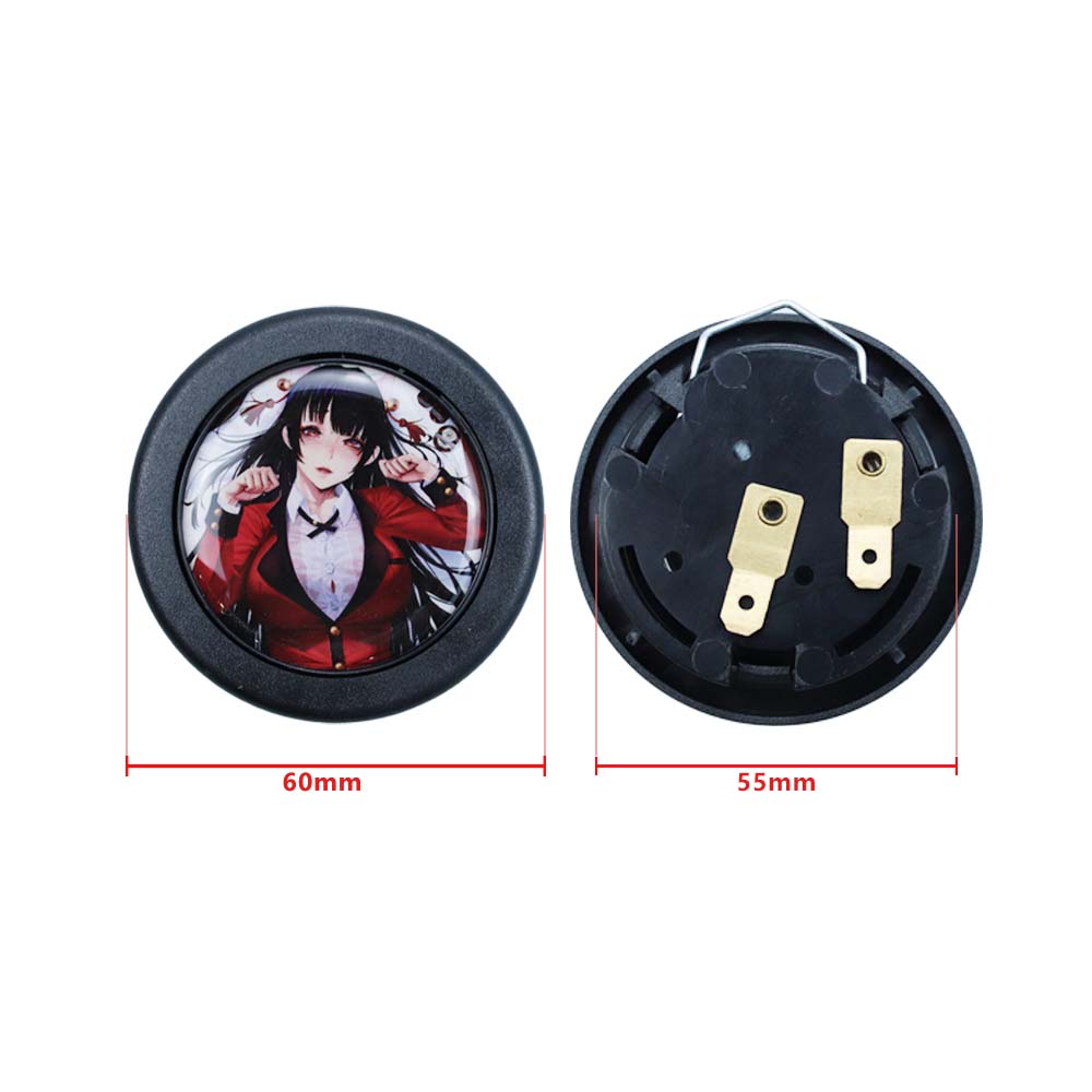 Brand New Universal Anime Hentai Car Horn Button Black Steering Wheel Center Cap