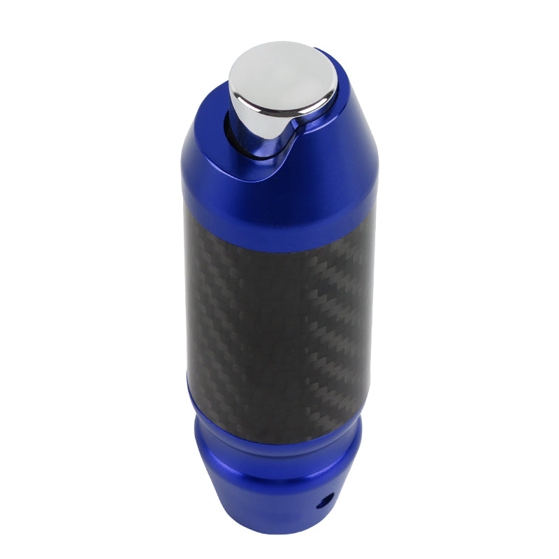 Brand New Universal Real Carbon Fiber Blue Aluminum Automatic Transmission Racing Gear Shift Knob